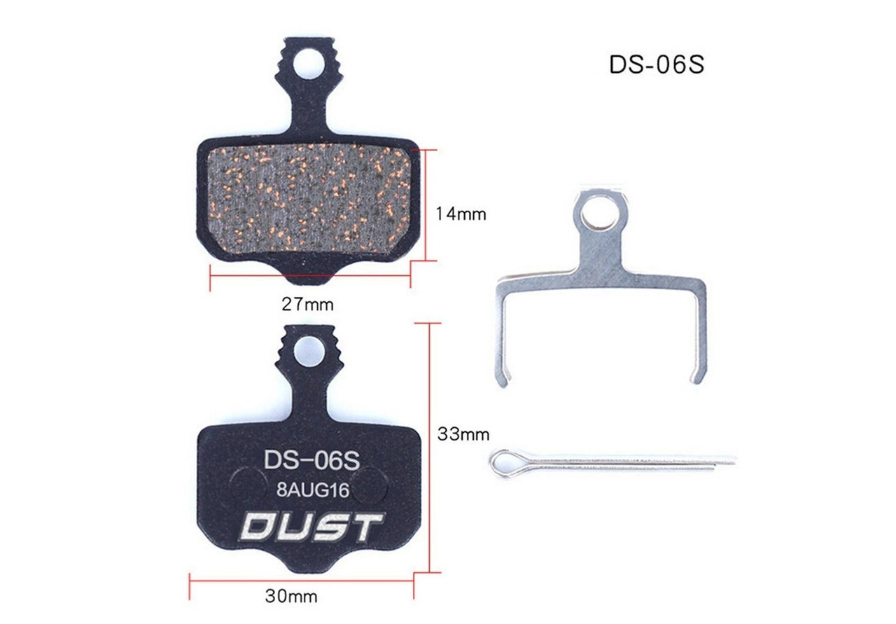 Гальмівні колодки напівметал disc DUST DS-06S AVID ELIXI/R/CR Mag/E1/E3/E5/E7/E9/XO/XX