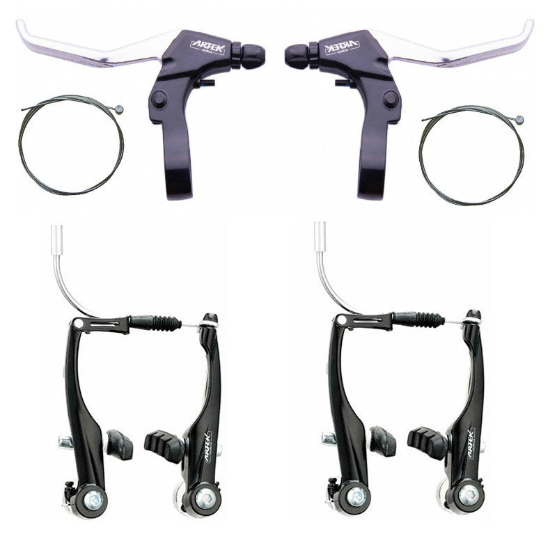 Гальма велосипеда V-brake, Artek T120DG + ручки 483D чорні