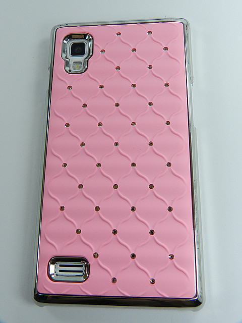 Чохол накладка Star Dust з камінням для LG L9 P760 P765 P768, рожевий пластик Розпаджа!!