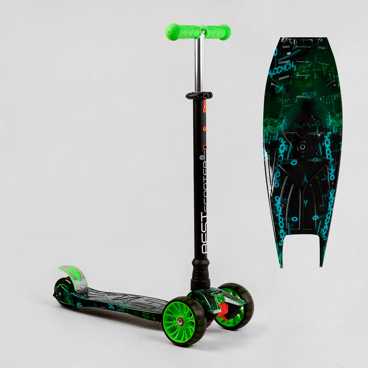 Самокат триколісний Best Scooter світяться SMART колеса, від 3х до 6 років MAXI S-12309, фото 1