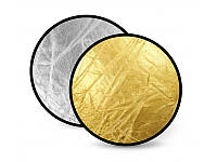 Фото рефлектор - отражатель 2 в 1 диаметром 60 см (серебряный - золотой)