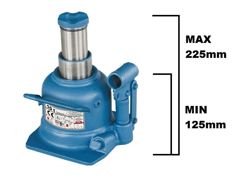 Домкрат телескопический 10т 125-225 мм профессиональный низкопрофильный ...