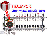 Коллектор KOER SUS304 на 11 контуров со встроенным смесит. узлом и евроконусами 16х3/4 (S1012-11)