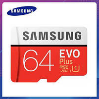Карта памяти Samsung в пластиковом контейнере EVO Plus microSDXC 64GB сlass10 + SD адаптер