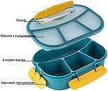 Ланчбокс герметичний на 4 відсіки IMANGA 1800 мл зелений (LB-51707), фото 4