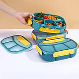 Ланчбокс герметичний на 4 відсіки IMANGA 1800 мл зелений (LB-51707), фото 7