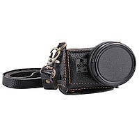 Кожаный футляр - чехол Puluz для камер GoPro Hero 5, 6, 7 с адаптером и крышкой (код PU305B) черный