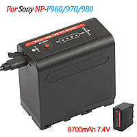 Аккумулятор NP-F980 (NP-F970, NP-F960) с функцией Powerbank и USB для камер SONY и LED света (8700 ma)