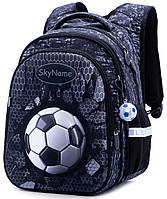 Ортопедический рюкзак для мальчика Футбол 37х30х16 см Серый Winner One / SkyName R1-017