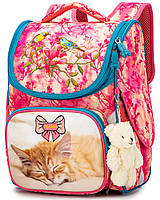 Ортопедический школьный рюкзак (ранец) для девочки Winner /SkyName с Котом 34х26х14 см для младших классов