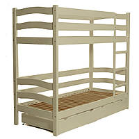 Ліжко TOKYO 190*80 см двоярусне з шухлядою (бук) слонова кістка