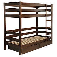 Ліжко TOKYO двохярусне з шухлядою (бук) (фарбоване) горіх