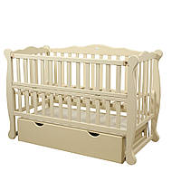 Ліжко NATALI на підшипниках з відкидною боковиною з шухлядами (слонова кістка)