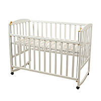 Ліжко AMELI з рухомою боковиною, дугами та колесами (біле)