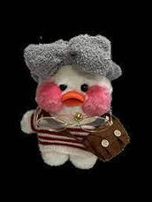 М'яка іграшка Качка Лалафанфан Lalafanfan Duck в одязі та окулярах 30 см качочка Лалафан в одязі Lalafanfan Duck, фото 3