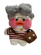 М'яка іграшка Качка Лалафанфан Lalafanfan Duck в одязі та окулярах 30 см качочка Лалафан в одязі Lalafanfan Duck, фото 4