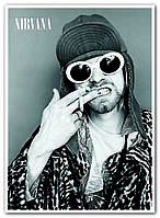 Nirvana - американская рок-группа, созданная вокалистом и гитаристом Куртом Кобейном (плакат)