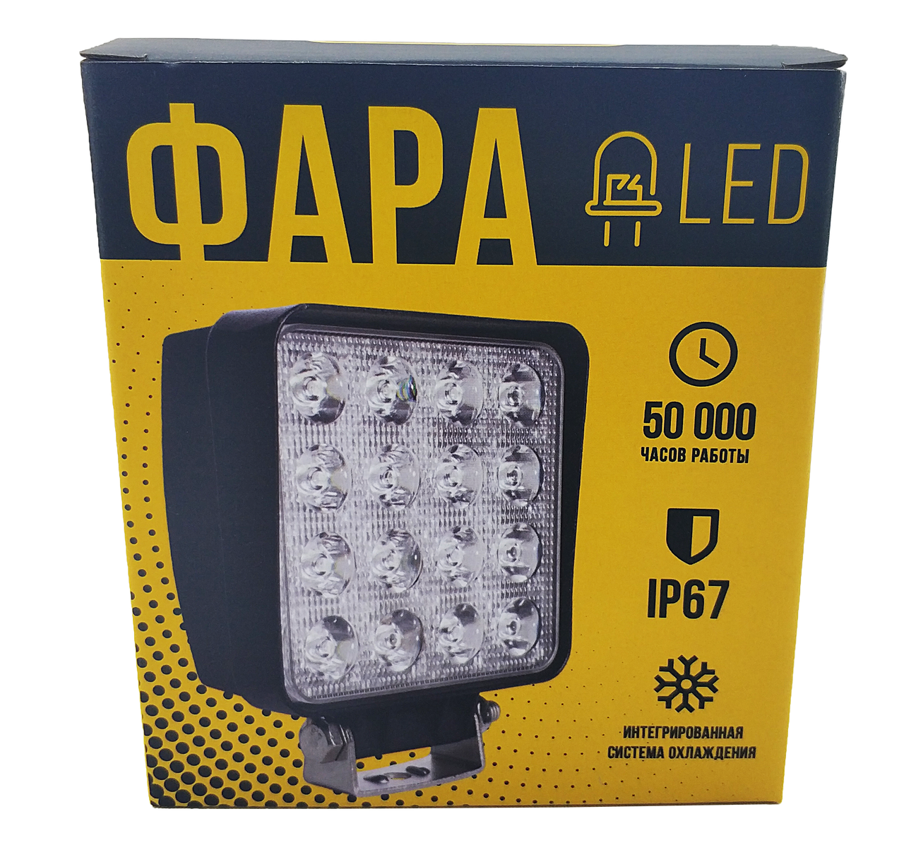 LED фара квадратная 27W, 9 ламп, широкий луч 10/30V 6000K - фото 9 - id-p1576778143