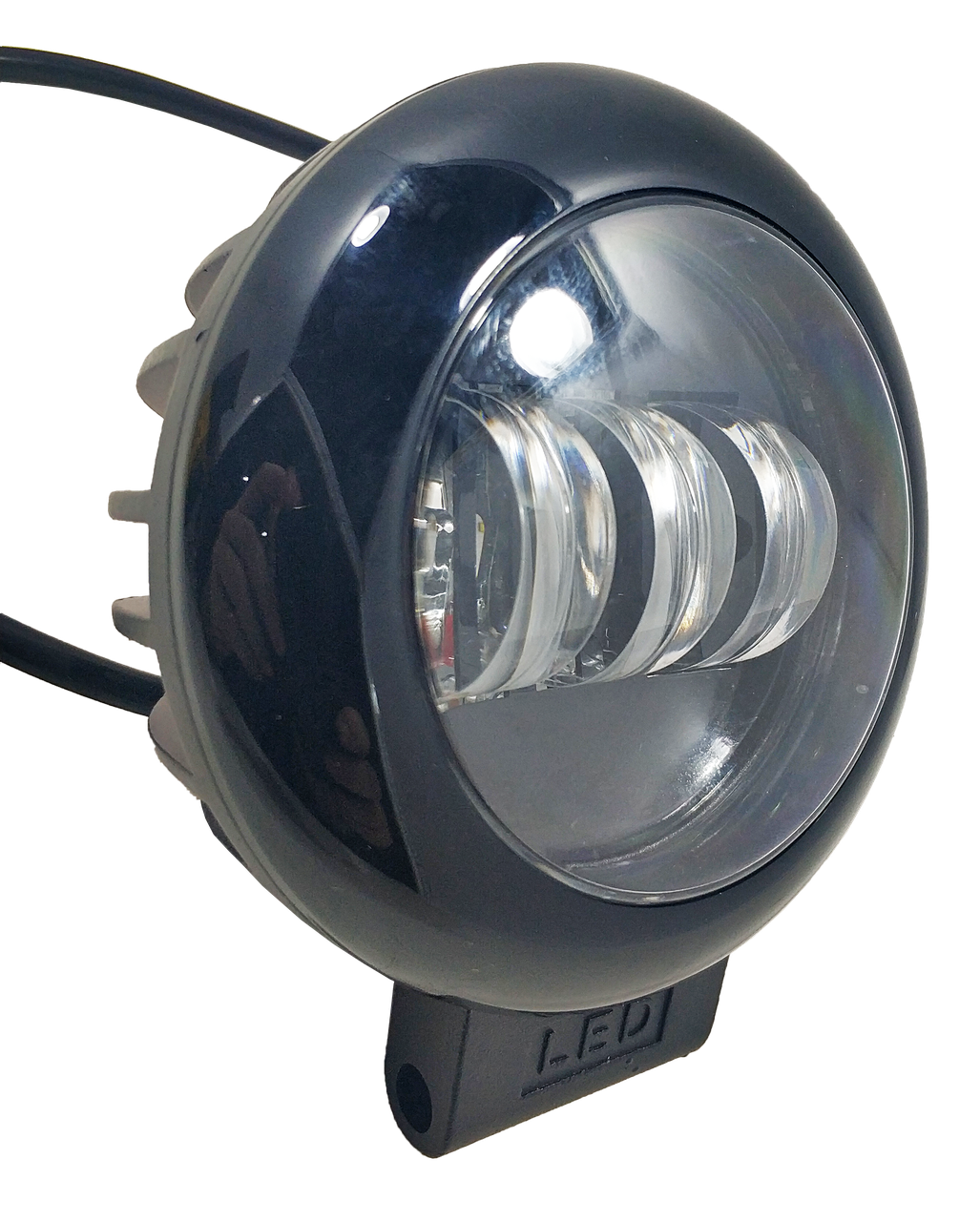 Фара светодиодная LED противотуманная круглая 30W (3 диода) black - фото 1 - id-p1576778147