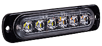 Стробоскоп LED 12В / 24В, (6 Led діодів) 112х28х10мм aluminum (super quality) Жовтий + білий