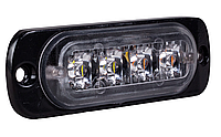 Стробоскоп LED 12В / 24В, (4 Led діода) 86х28х10мм aluminum (super quality) Жовтий + білий