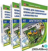 Плівка A3 (303х426), 60 мкм глянец ANTISTATIC, уп/100шт, ТМ DA