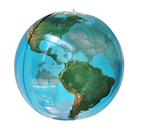 Фольгована кругла куля Сфера 22 дюйма 55 см Земля прозора глобус