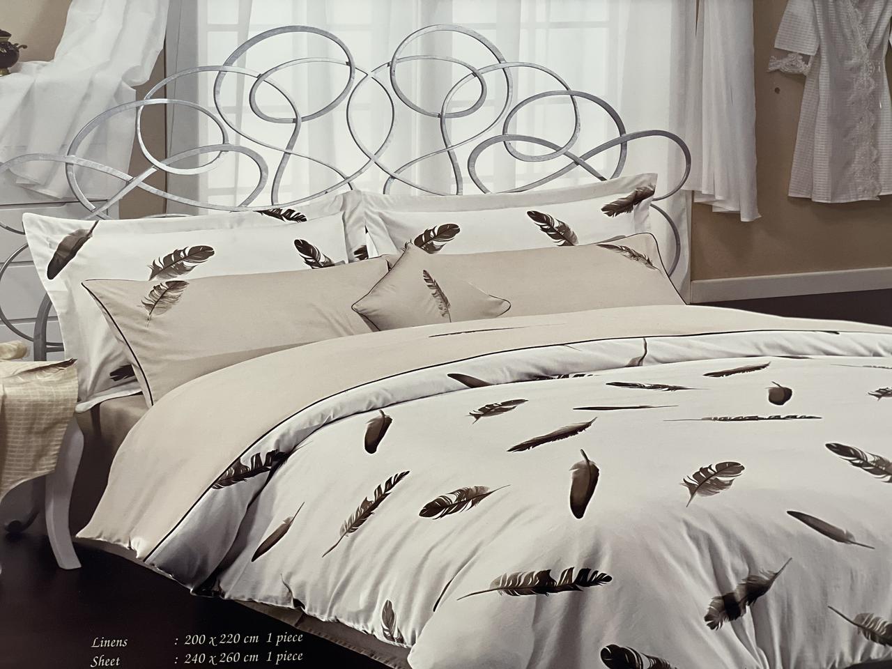 Сімейне Турецьке Постільна Білизна Maison Dor Plumes Beige