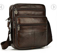 Шкіряні чоловічі сумочки через плече, сумка барсетка месенджер, SWAN-205 планшетка НАТУРАЛЬНА ШКІРА 19*16 см