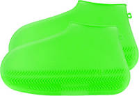Бахилы на обувь силиконовые от воды и грязи S (Green) | Многоразовые бахилы-чехлы для обуви
