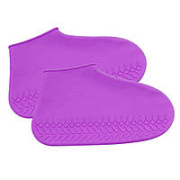 Бахилы на обувь силиконовые от воды и грязи S (Purple) | Многоразовые бахилы-чехлы для обуви