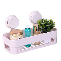 Полка на присосках прямоугольная Bathroom Shelves (White)