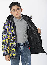 Двостороння куртка для хлопчиків дитяча демісезонна весняна підліткова Філ Tiaren Жовтий на весна-осінь, фото 5