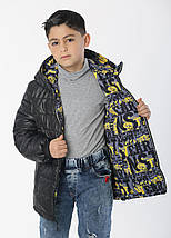 Двостороння куртка для хлопчиків дитяча демісезонна весняна підліткова Філ Tiaren Жовтий на весна-осінь, фото 3