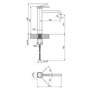 Змішувач для раковини Qtap Robin високий QTROB1060H102C Chrome, фото 2