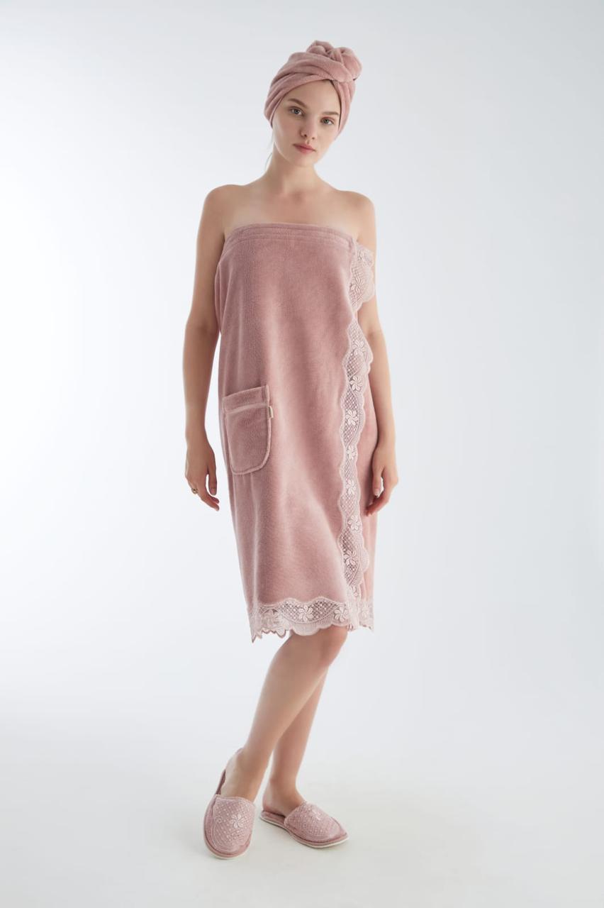 Набір для лазні Жіночий Nusa Пудровий, фото 1