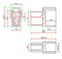 Разъем силовой DJ7021-6.3-11 мама 2 pin с кабелем