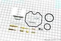 Ремонтный комплект карбюратора 125-150cc, 18 деталей+поплавок (326243)