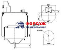 Рессора пневматическая VOLVO FH12 / 16 (с мет стаканом)