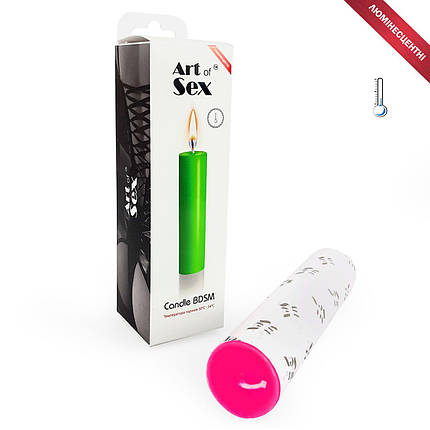 Рожева свічка воскова Art of Sex size M 15 см низькотемпературна, люмінесцентна, фото 2