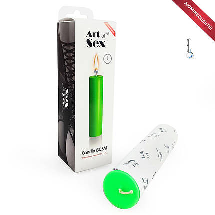 Зелена свічка воскова Art of Sex size M 15 низькотемпературна, люмінесцентна, фото 3