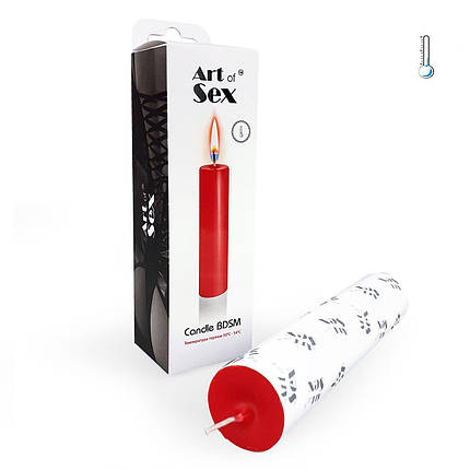 Червона свічка воскова Art of Sex size M 15 см низькотемпературна, фото 3