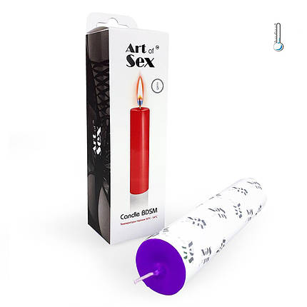 Фіолетова свічка воскова Art of Sex size M 15 см низькотемпературна, фото 2