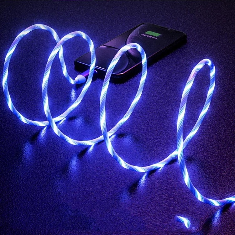 Кабель USB - Lightning светящийся 250шт 8602 - фото 2 - id-p1478965178