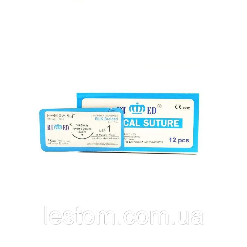 Шовк RT-med USP 1 (EP 4) зі звор. ріж. голкою 40мм 3/8 кола