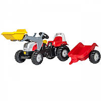 Детский трактор на педалях с ковшом и прицепом Rolly Toys rollyKid Steyr от 2 до 5 лет (023936)