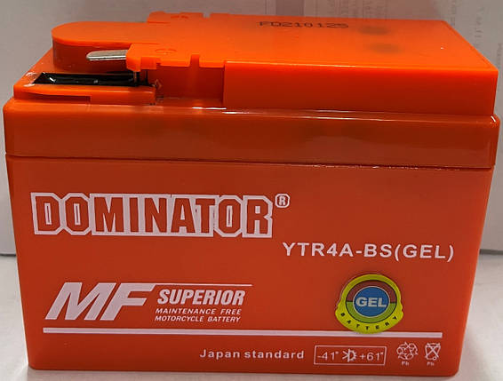 АКБ YTR4A-BS широка таблетка помаранчева 85x49x114 DOMINATOR, фото 1