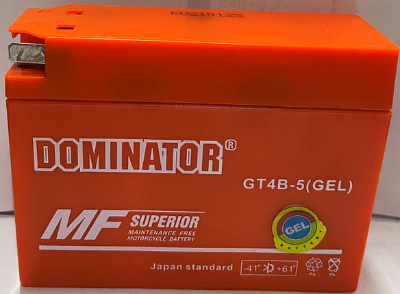 АКБ YT4B-5 вузька таблетка помаранчева 110x85x38 DOMINATOR, фото 1