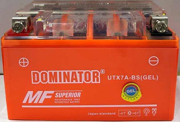 АКБ UTX7А-BC DOMINATOR (GEL) помаранчевий 95x87x150, фото 1