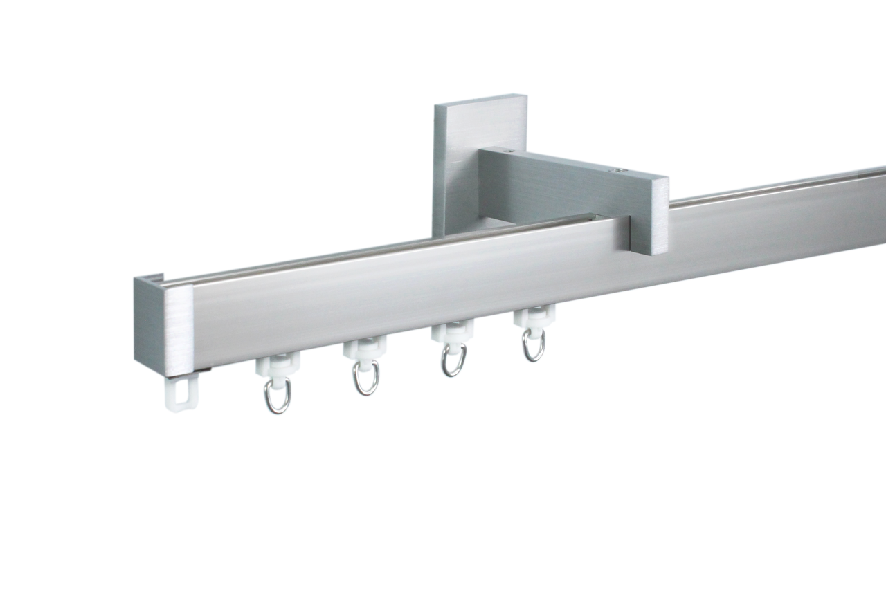 Карнизи для штор стіновий Арин Квадро одинарний Сталь, фото 1
